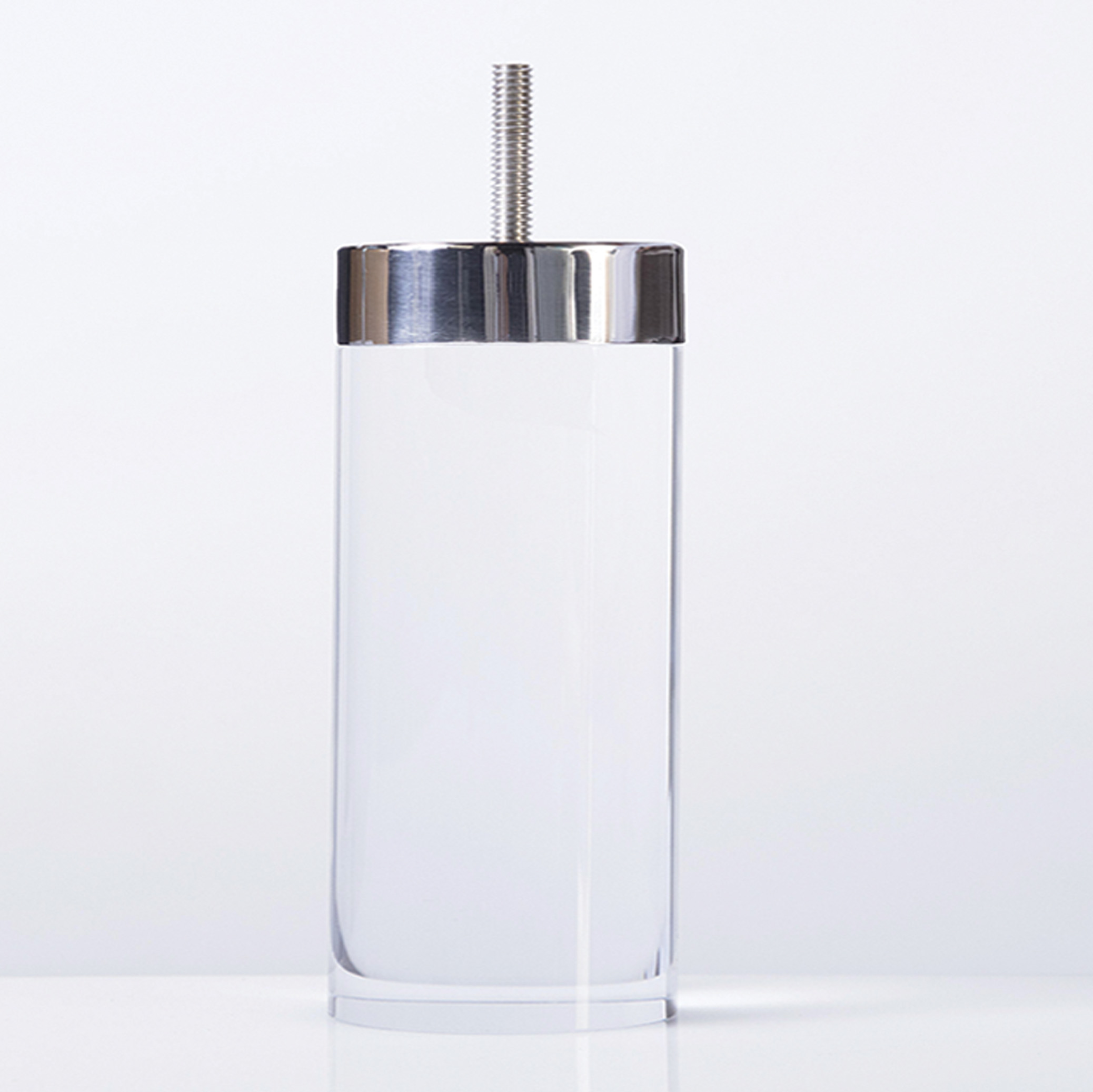 Acrylic Cylinder Leg w/ Stainless Top 2.25