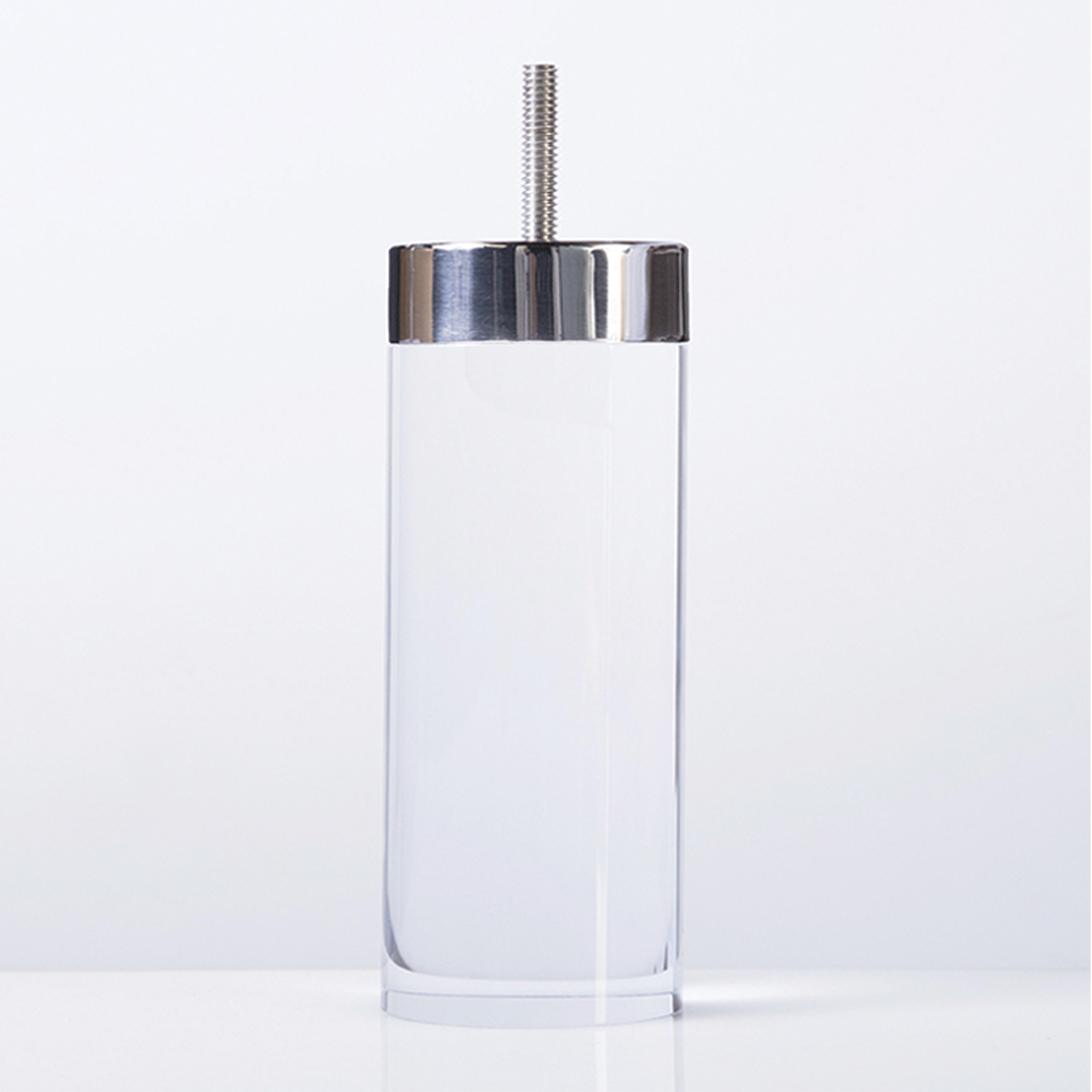 Acrylic Cylinder Leg w/ Stainless Top 2.25