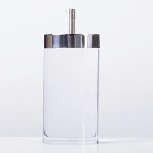 Acrylic Cylinder Leg w/ Stainless Top 2.25