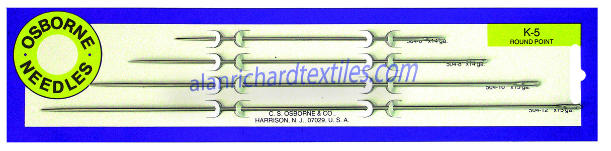 C.S. Osborne K-5 Straight Rounf Point Needles Larger Image-Size & Fit Guide 