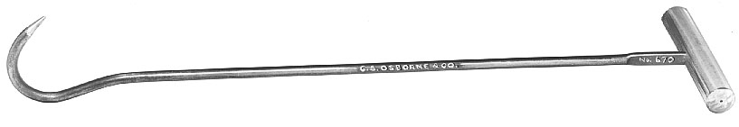 C.S. Osborne Drag Hook/ Wooden Handle - # 670 Larger Image-Size & Fit Guide 