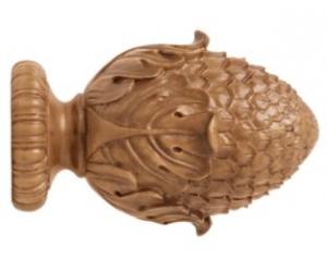 2" Wood Trends Oakleaf Cone Finial - 820 - Estate Oak